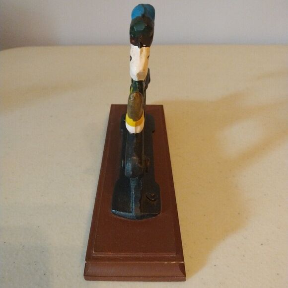 Vintage Nut Cracker Cast Iron on Wooden Stand Revolutionary War Soldier - Picture 2 of 14